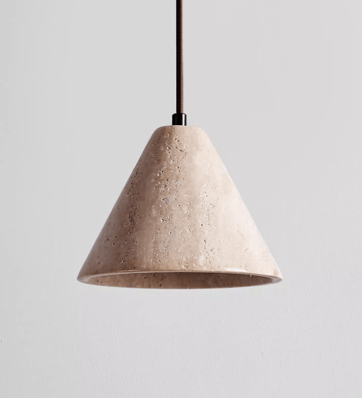 Evor Cone Travertine Pendant Lamp-Neutral Decor