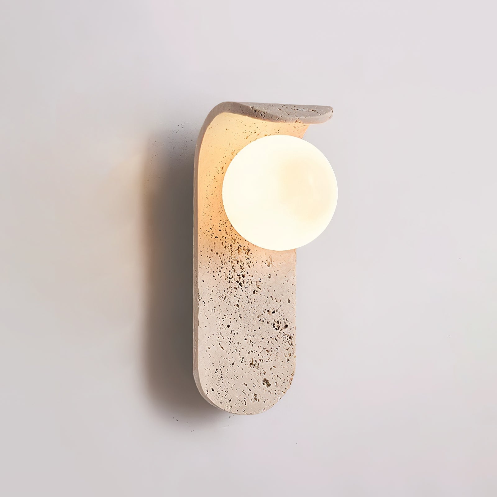 Cutalos Sconce-Frame Travertine Wall Light-Neutral Decor