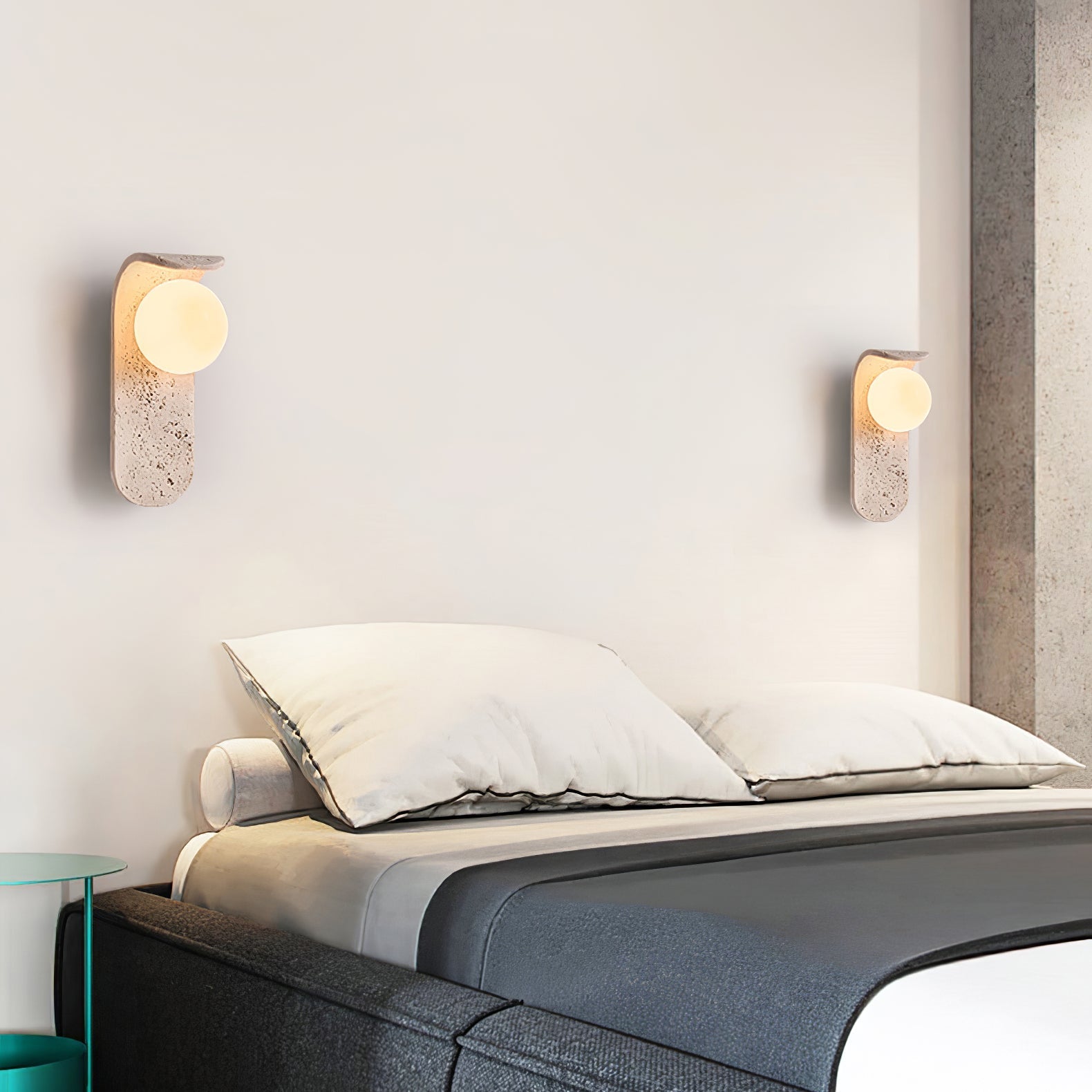Cutalos Sconce-Frame Travertine Wall Light-Neutral Decor