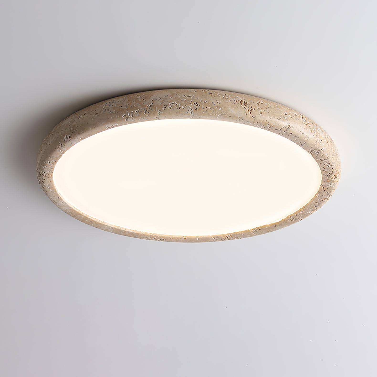 Dira Ring Frame Travertine Ceiling Light-Neutral Decor