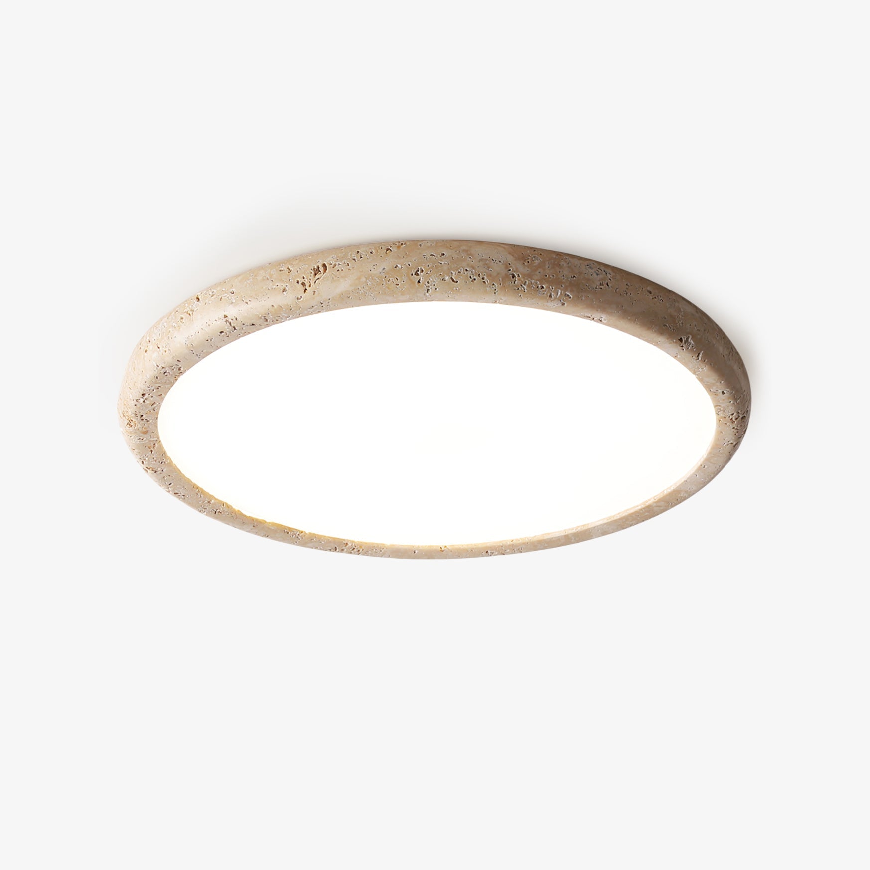 Dira Ring Frame Travertine Ceiling Light-Neutral Decor