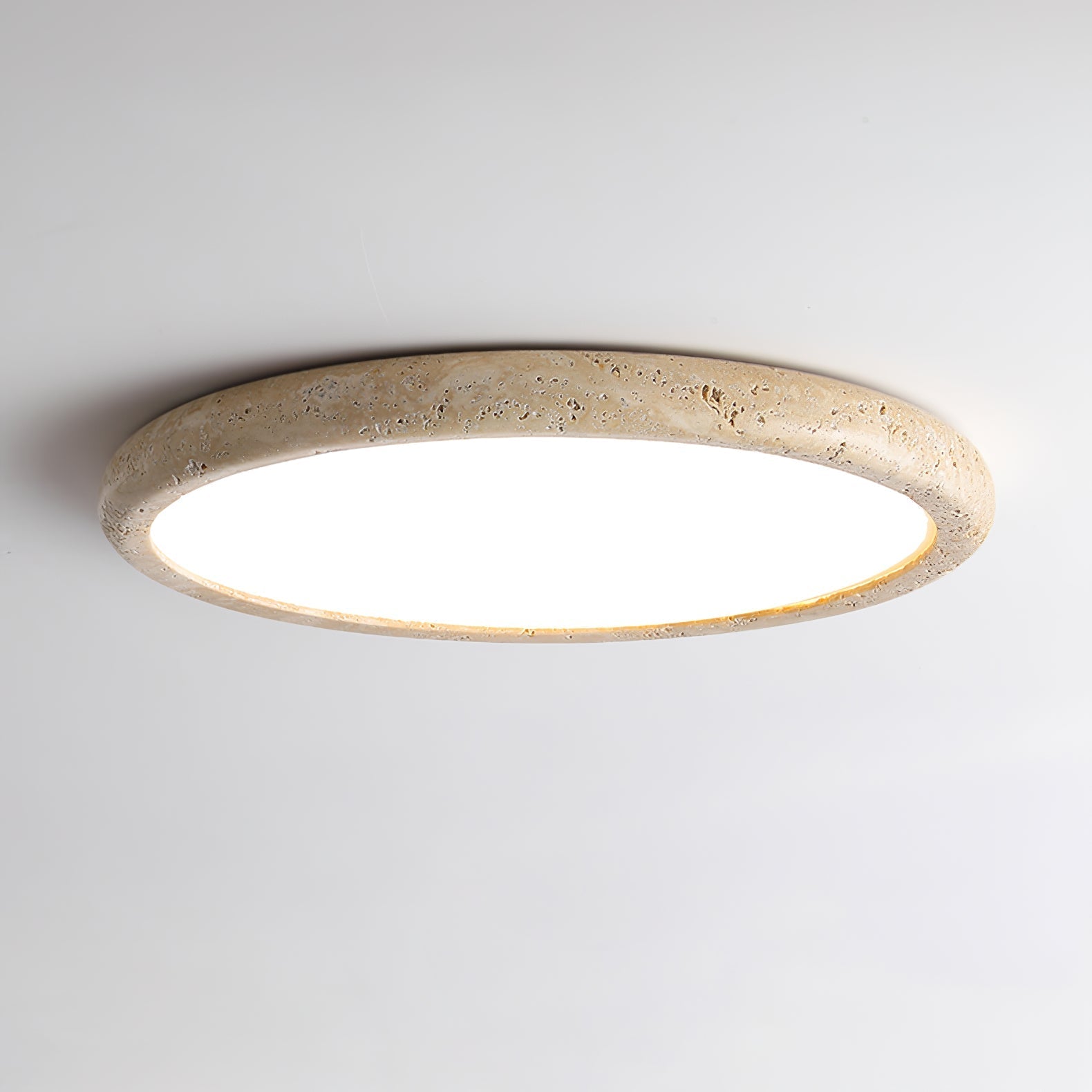 Aurrina Ring Frame Travertine Ceiling Light-Neutral Decor