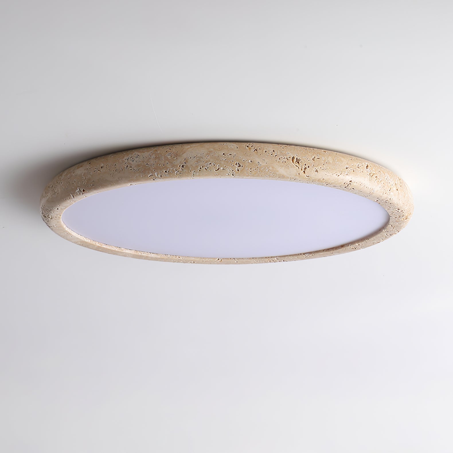 Dira Ring Frame Travertine Ceiling Light-Neutral Decor