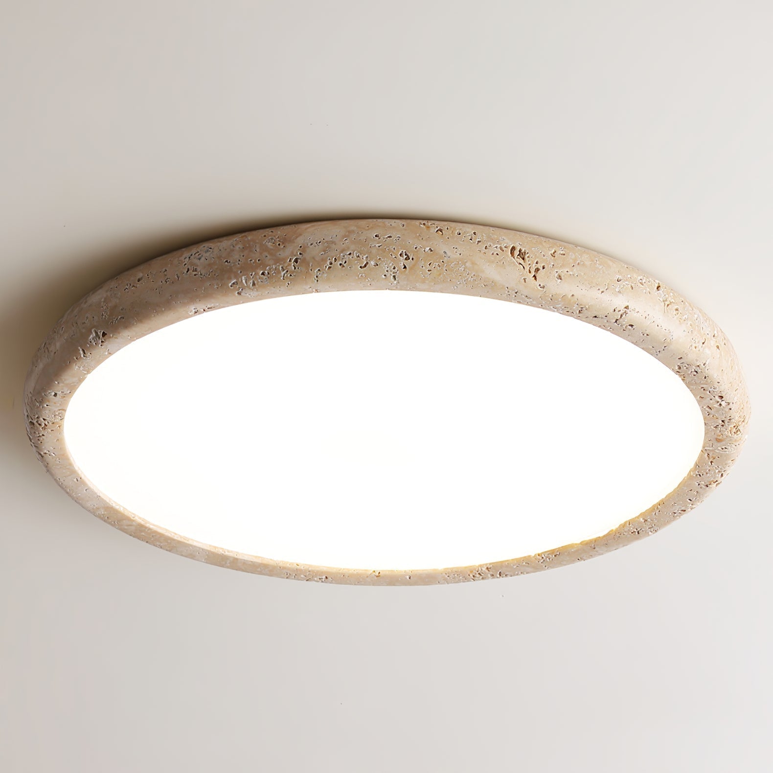 Aurrina Ring Frame Travertine Ceiling Light-Neutral Decor
