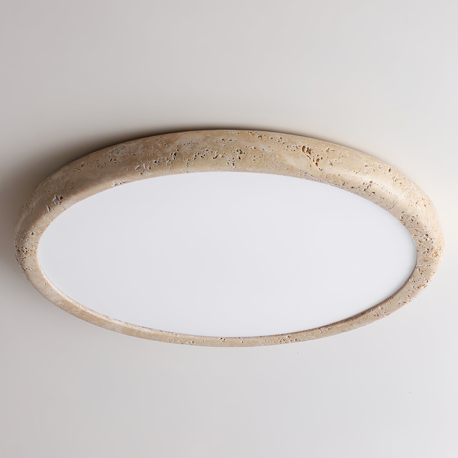 Aurrina Ring Frame Travertine Ceiling Light-Neutral Decor