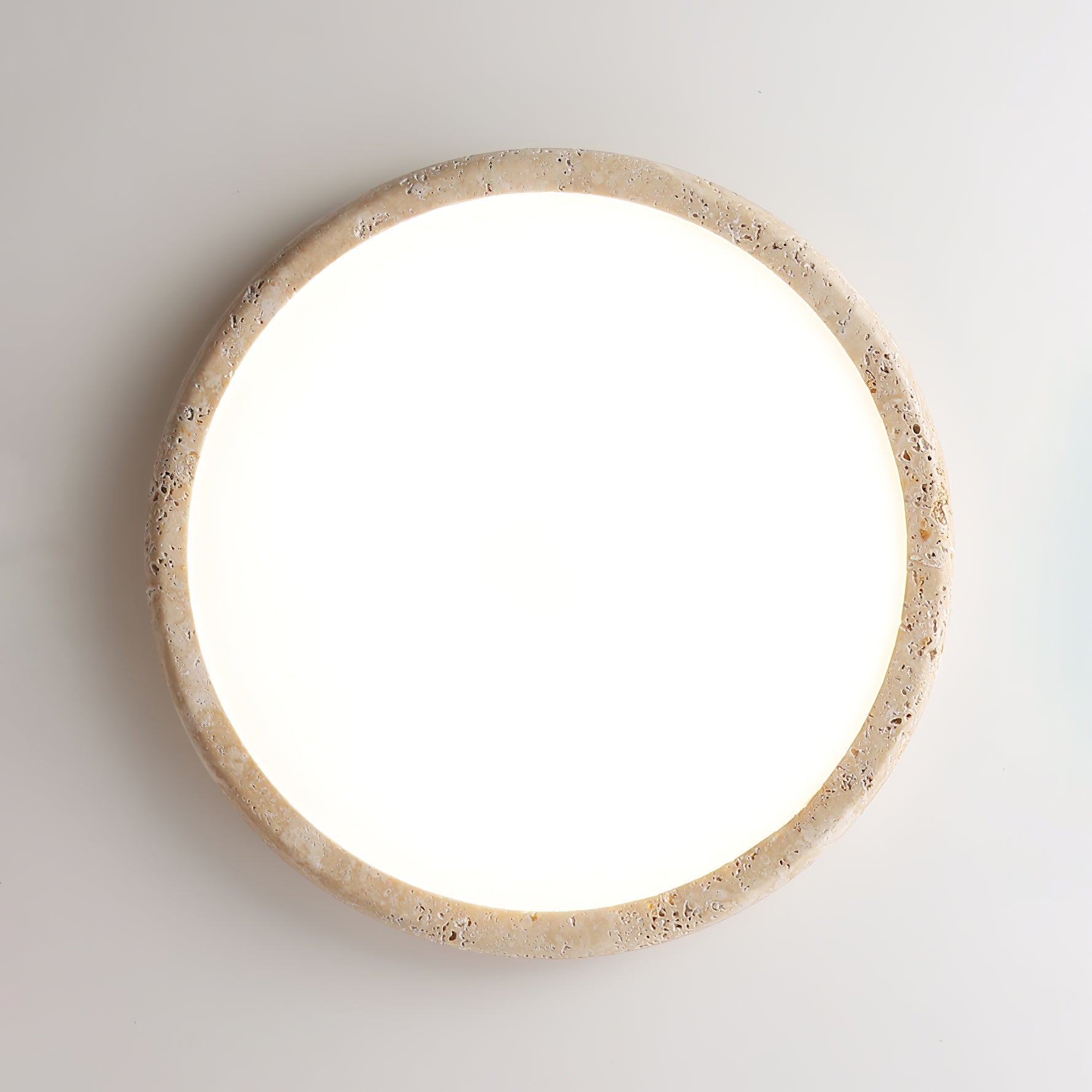 Aurrina Ring Frame Travertine Ceiling Light-Neutral Decor