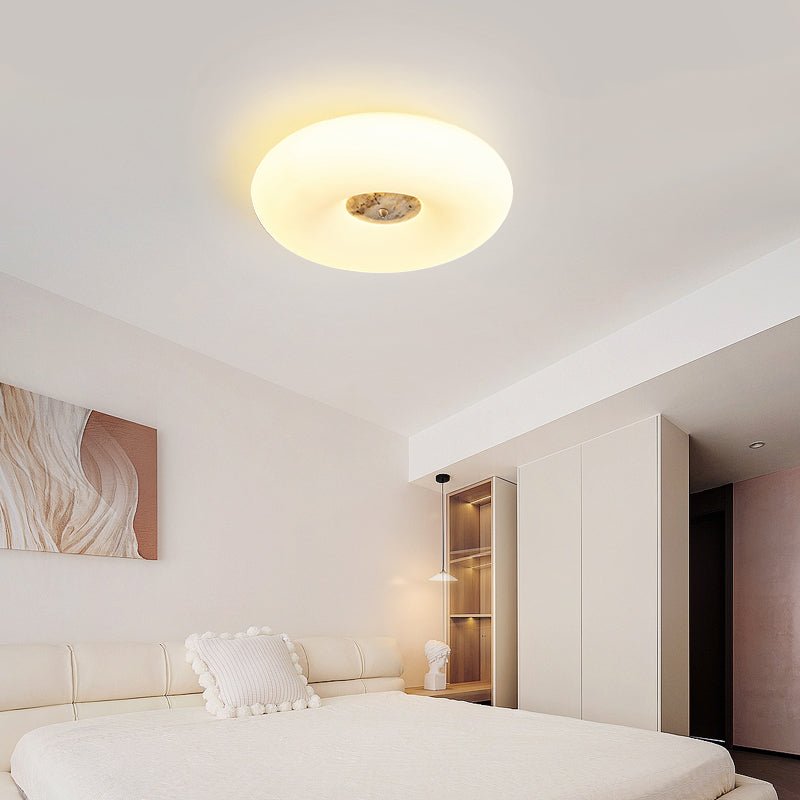 Flen Yellow Travertine Ring Ceiling Light-Neutral Decor