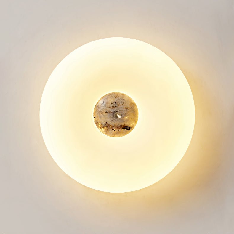 Flen Yellow Travertine Ring Ceiling Light-Neutral Decor