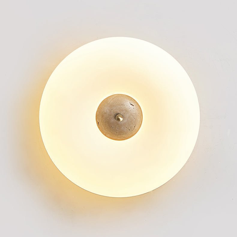 Flen Yellow Travertine Ring Ceiling Light-Neutral Decor