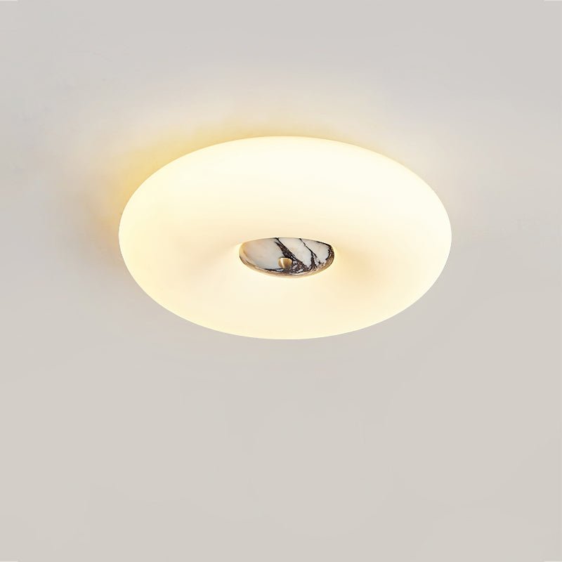 Flen Yellow Travertine Ring Ceiling Light-Neutral Decor