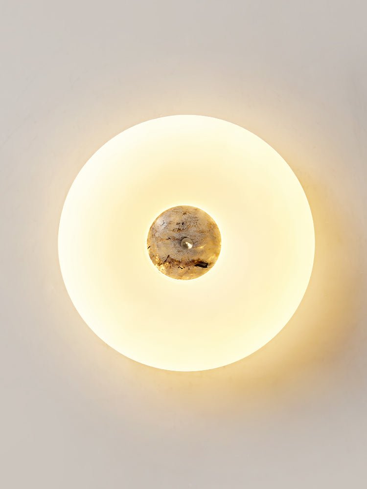 Flen Yellow Travertine Ring Ceiling Light-Neutral Decor