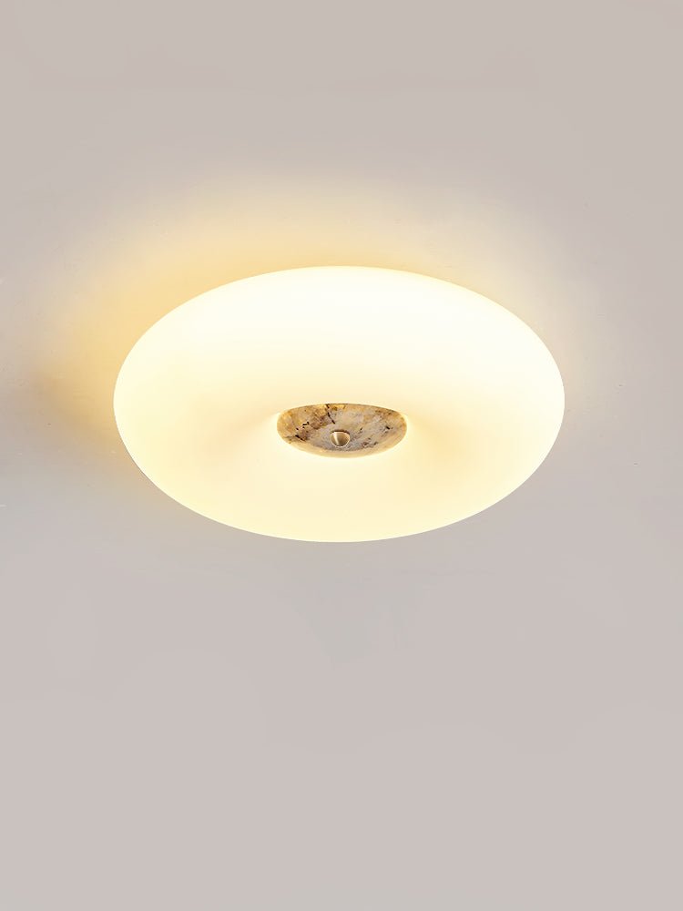 Flen Yellow Travertine Ring Ceiling Light-Neutral Decor