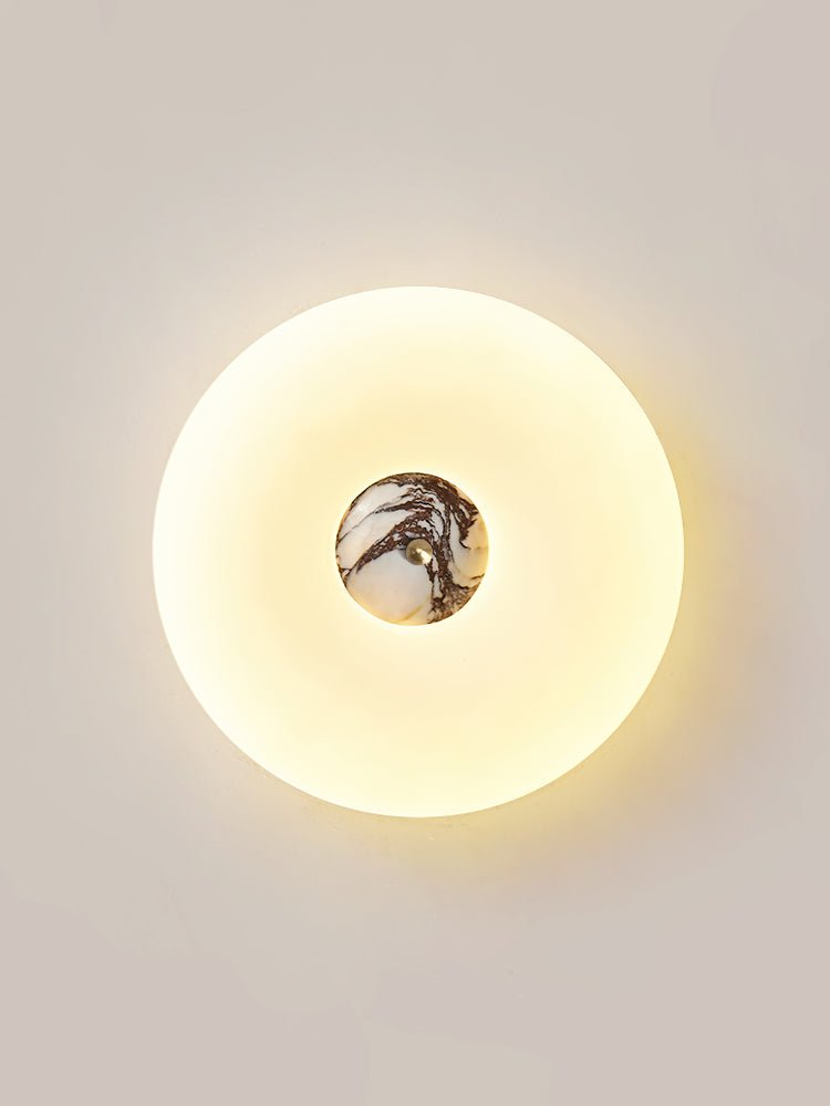 Flen Yellow Travertine Ring Ceiling Light-Neutral Decor