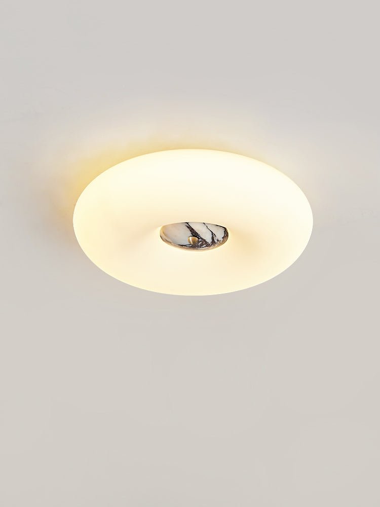 Flen Yellow Travertine Ring Ceiling Light-Neutral Decor