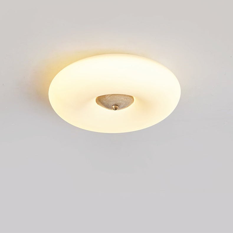 Flen Yellow Travertine Ring Ceiling Light-Neutral Decor