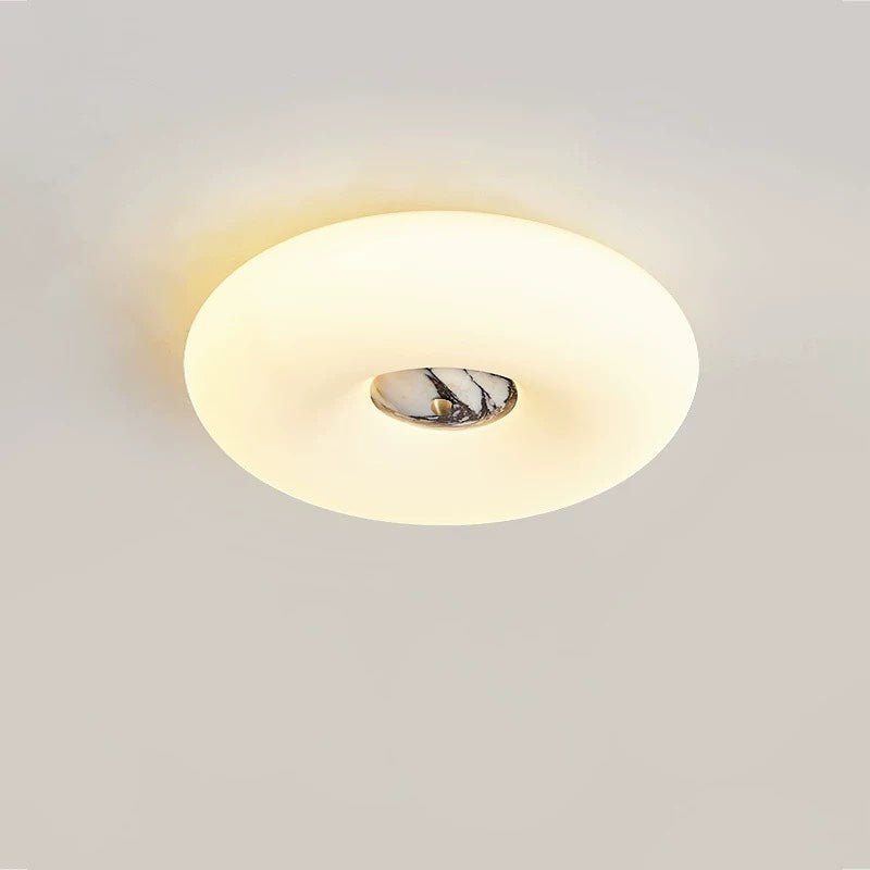 Flen Yellow Travertine Ring Ceiling Light-Neutral Decor