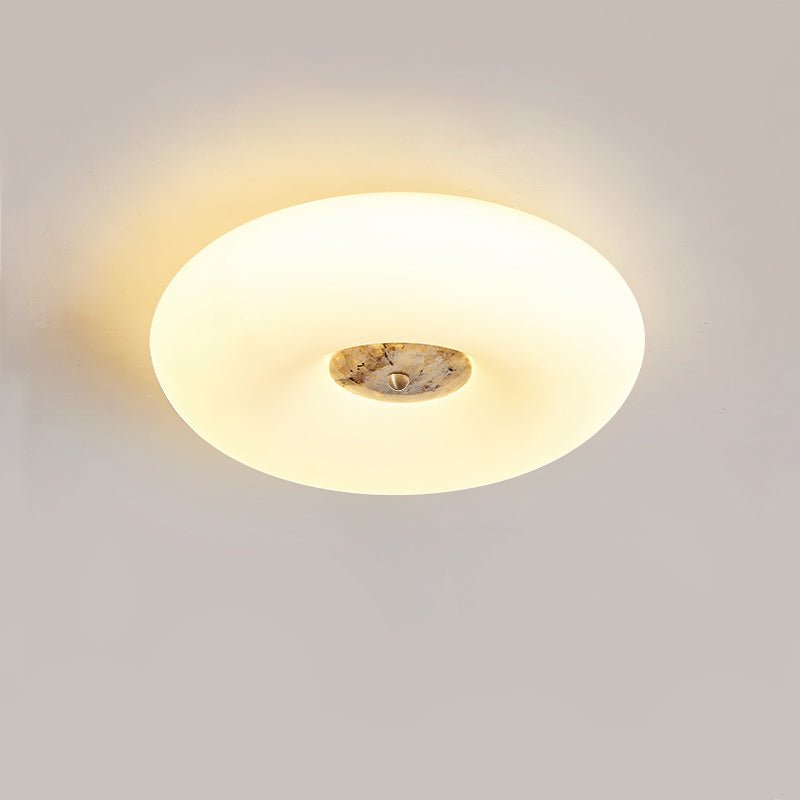 Flen Yellow Travertine Ring Ceiling Light-Neutral Decor