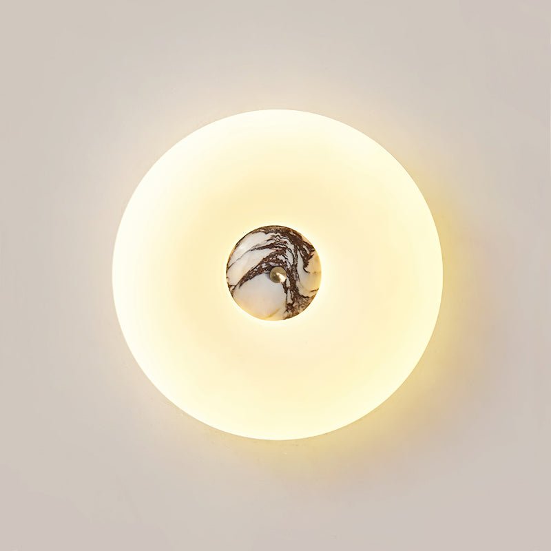 Flen Yellow Travertine Ring Ceiling Light-Neutral Decor