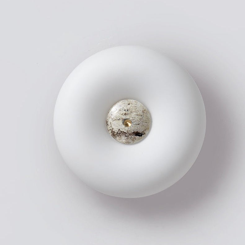 Flen Yellow Travertine Ring Ceiling Light-Neutral Decor