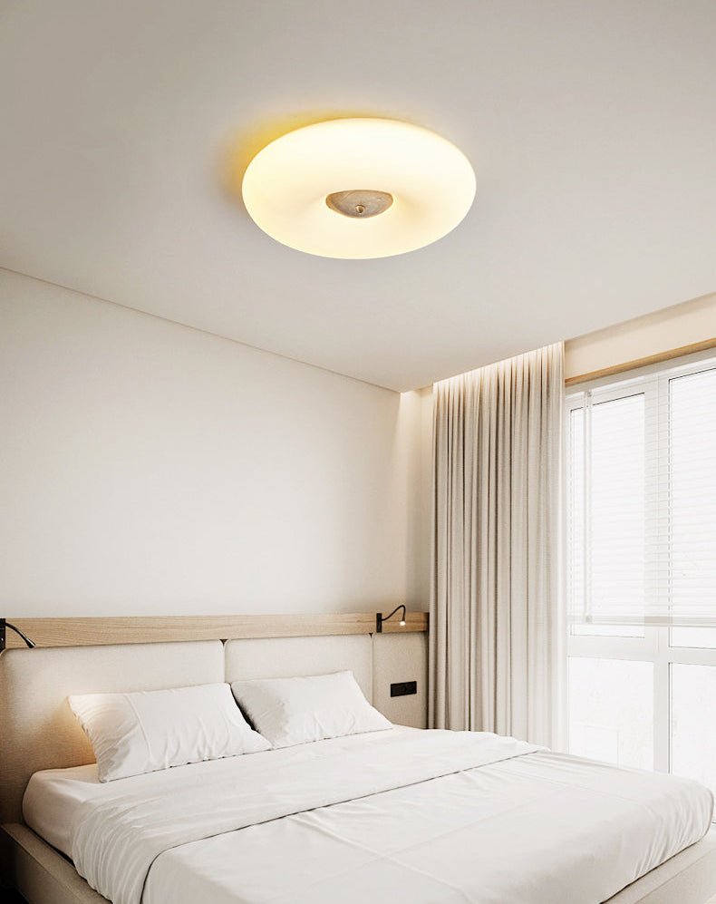 Flen Yellow Travertine Ring Ceiling Light-Neutral Decor