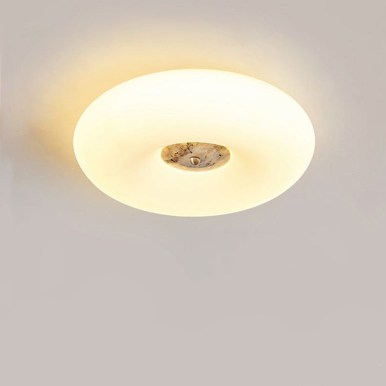 Flen Yellow Travertine Ring Ceiling Light-Neutral Decor