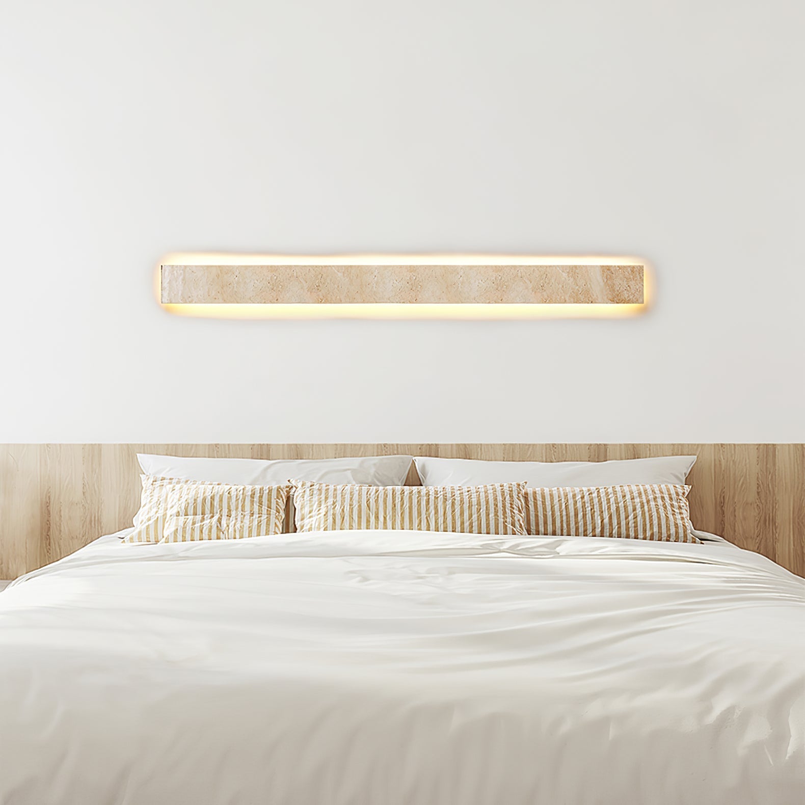 Ralem Slim Rectangle Travertine Wall Light-Neutral Decor