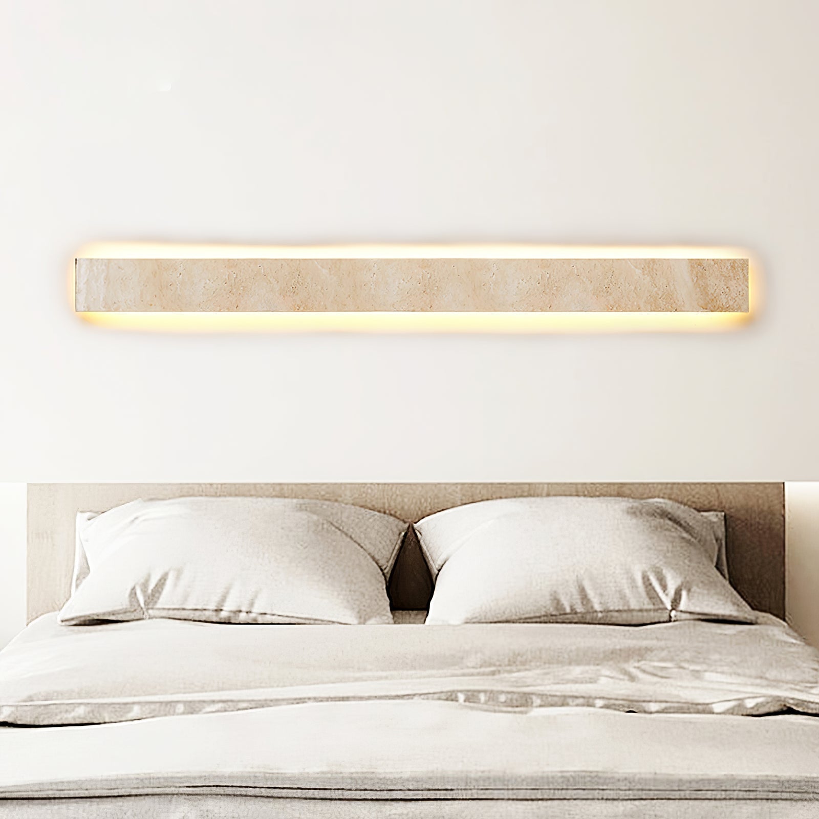 Ralem Slim Rectangle Travertine Wall Light-Neutral Decor
