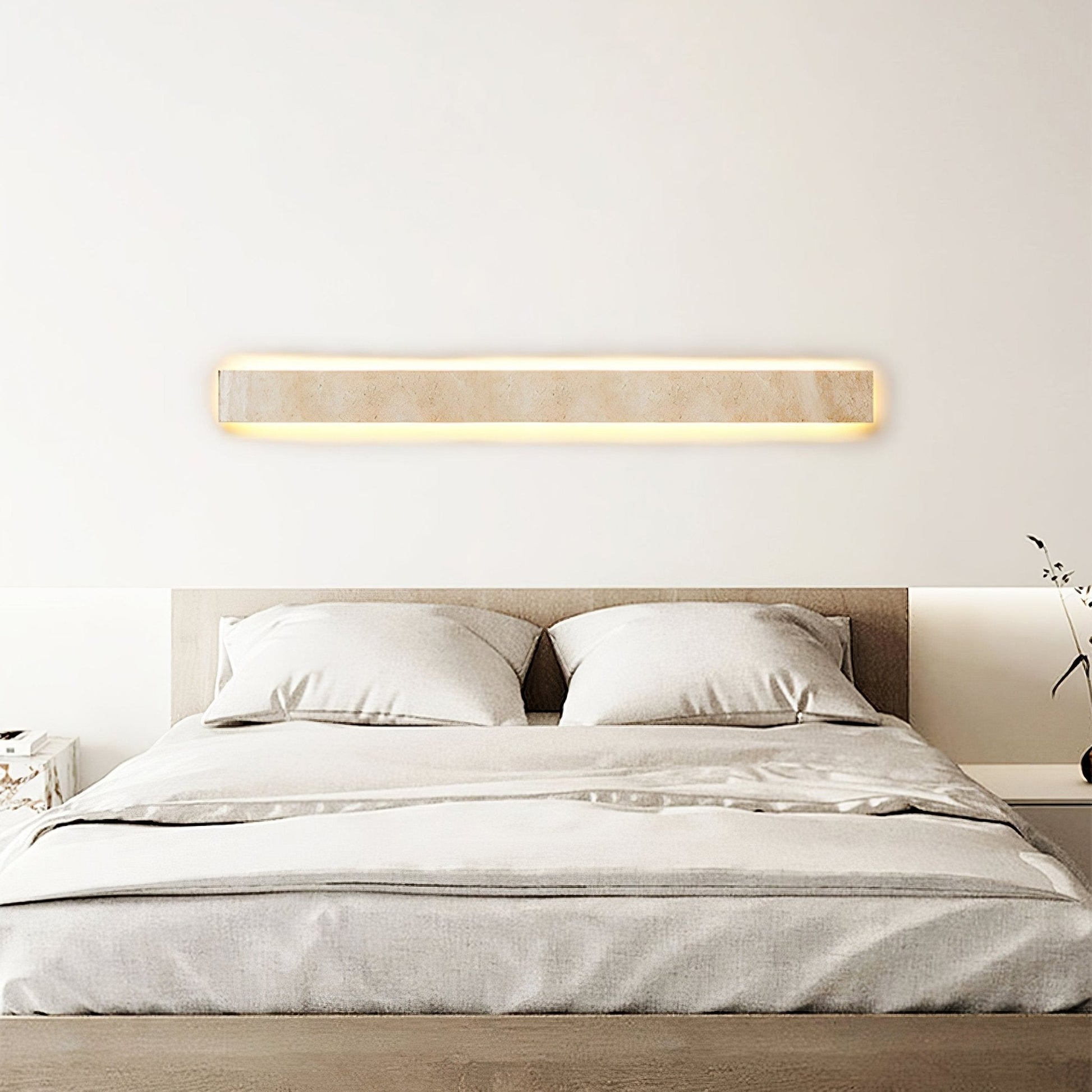 Ralem Slim Rectangle Travertine Wall Light-Neutral Decor
