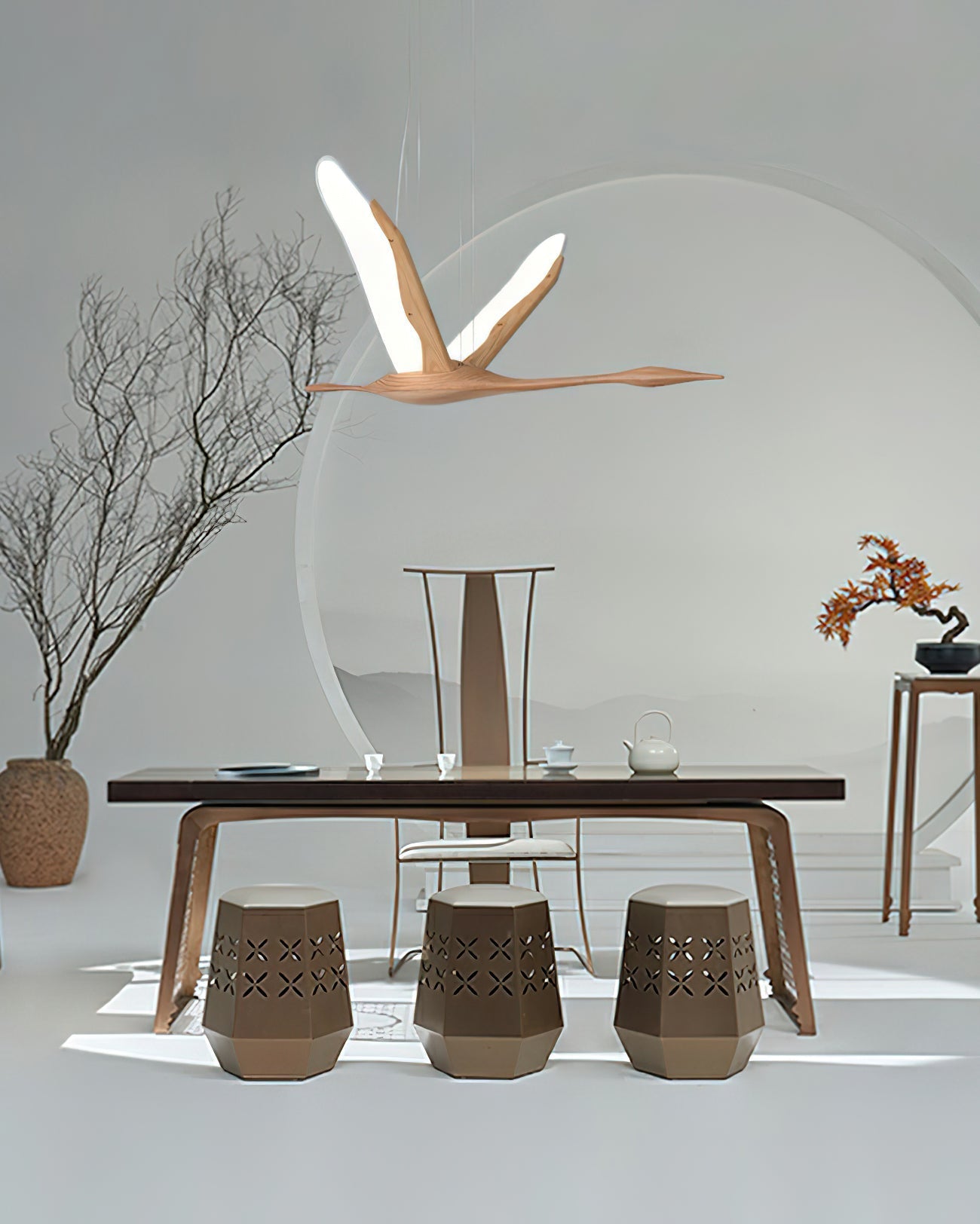 Firnal Modern Wood Pendant Lamp-Neutral Decor