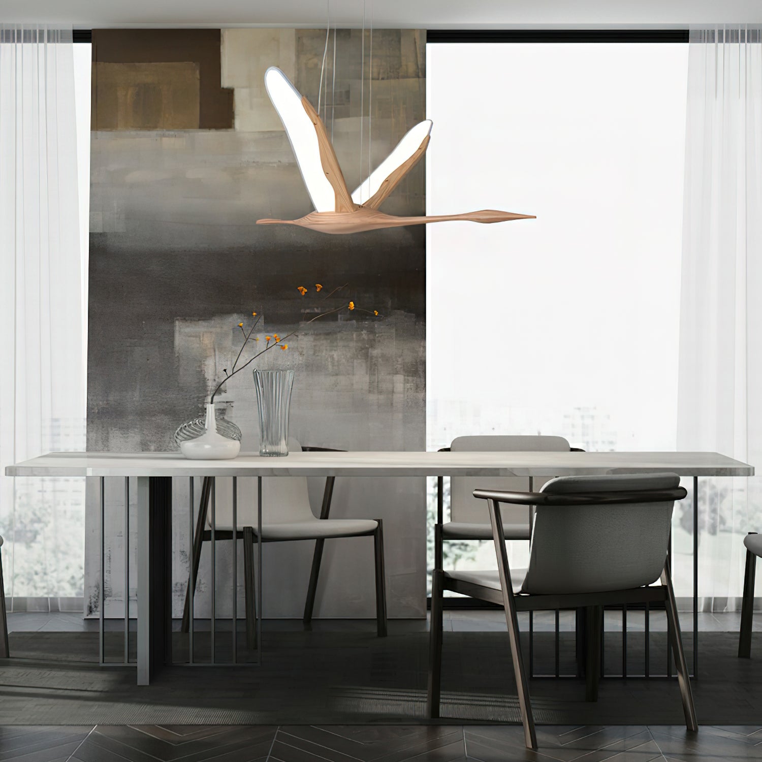 Firnal Modern Wood Pendant Lamp-Neutral Decor