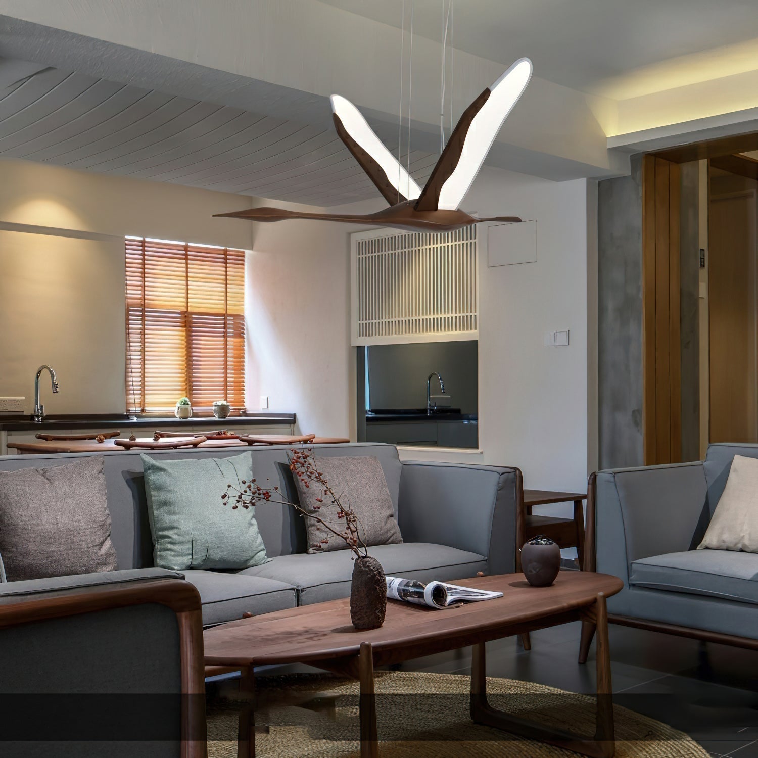 Firnal Modern Wood Pendant Lamp-Neutral Decor
