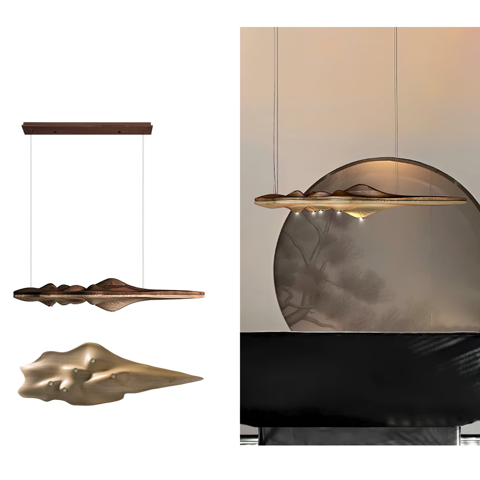 Tolven Premium Elegance Wood Pendant Lamp-Neutral Decor