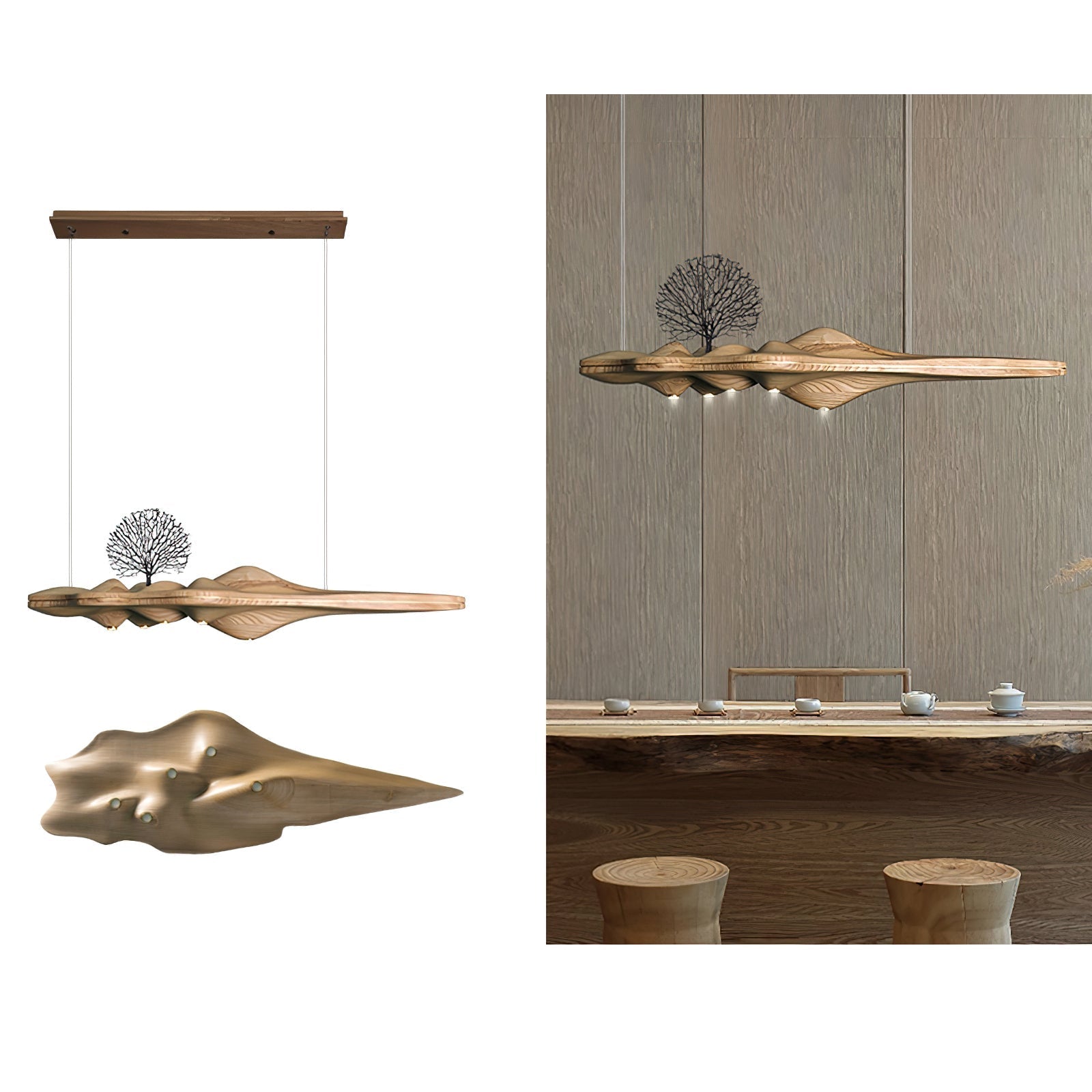 Tolven Premium Elegance Wood Pendant Lamp-Neutral Decor