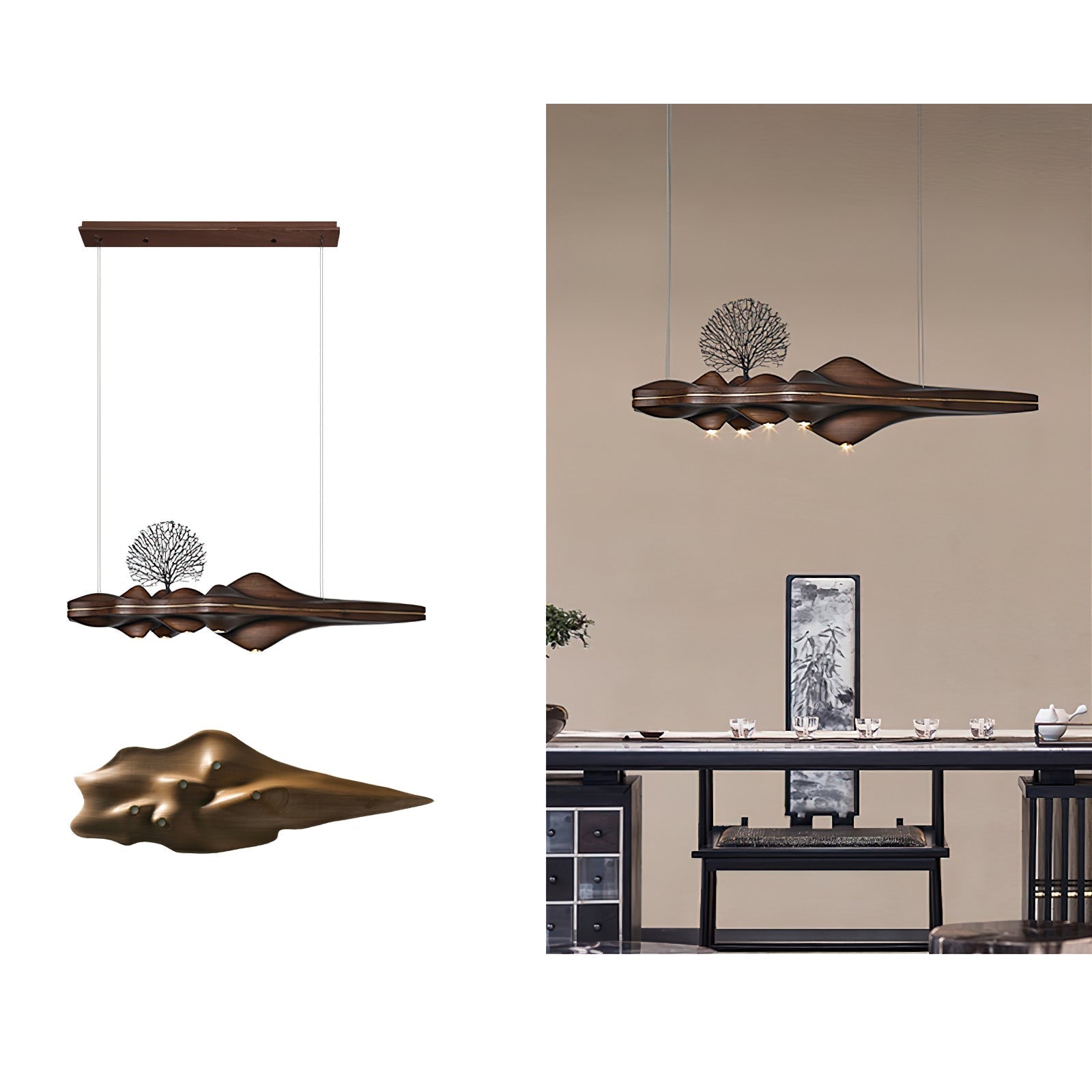 Tolven Premium Elegance Wood Pendant Lamp-Neutral Decor