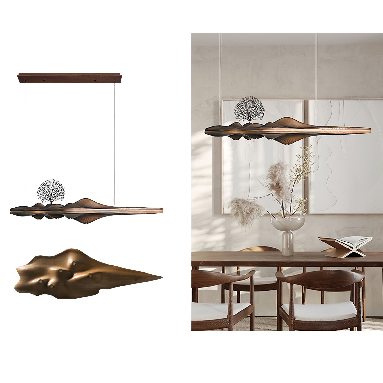 Tolven Premium Elegance Wood Pendant Lamp-Neutral Decor
