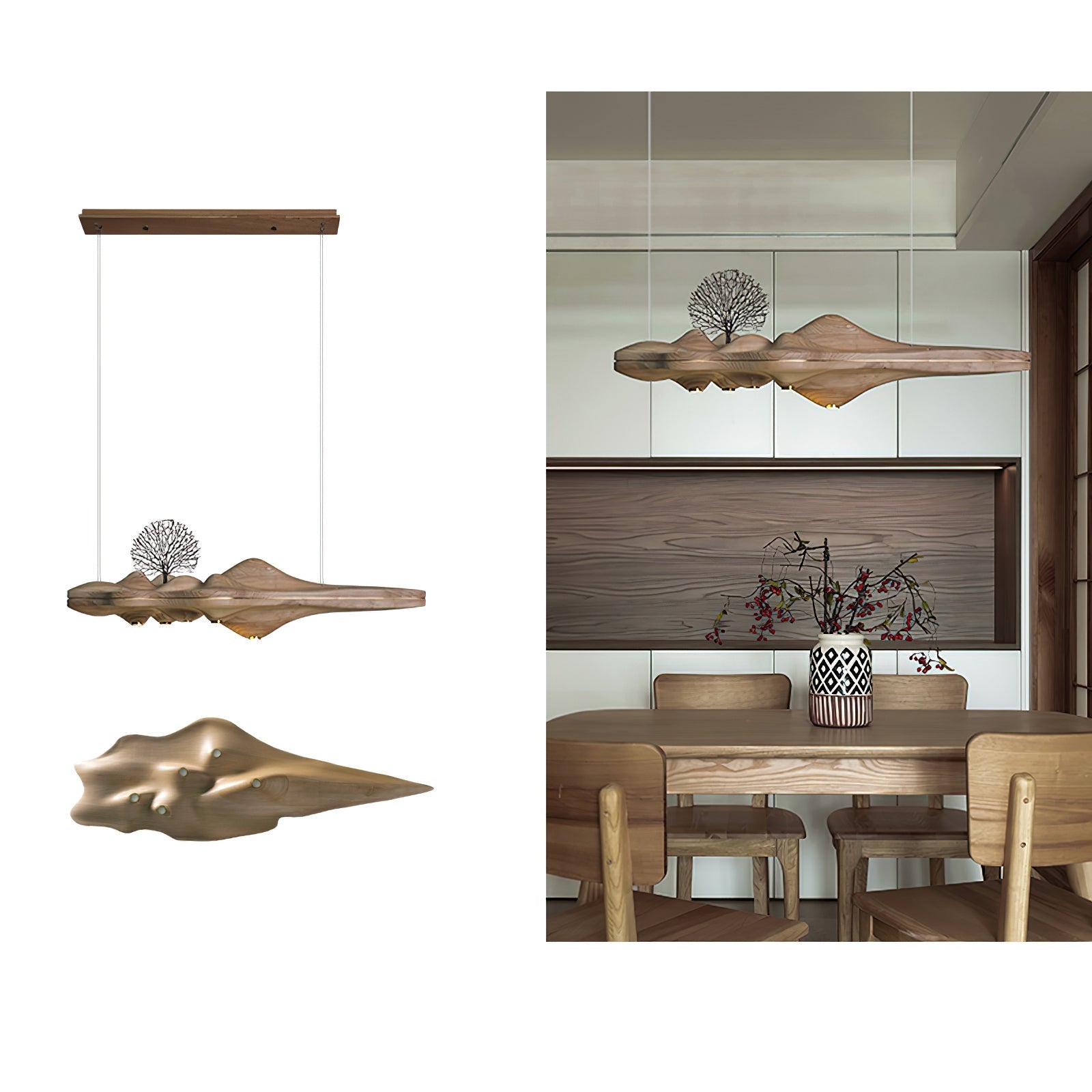 Tolven Premium Elegance Wood Pendant Lamp-Neutral Decor