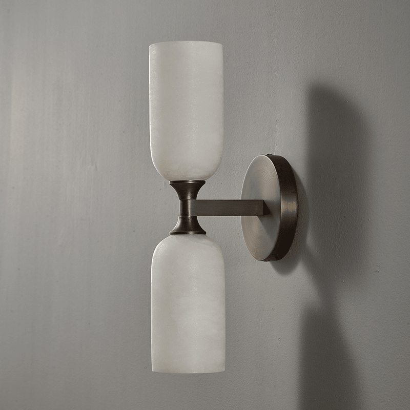 Solmira Twin Alabaster Wall Sconce-Neutral Decor