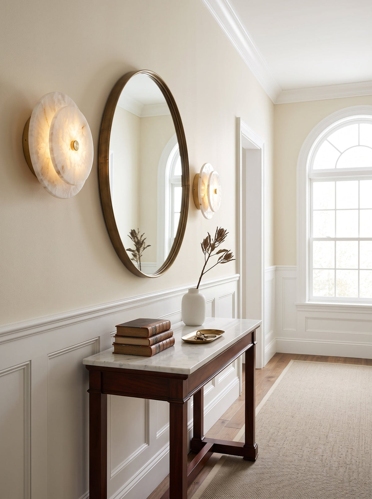 Ravelford Disc Alabaster Wall Sconce