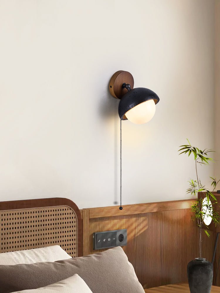 Nova Globe Black Travertine Pivot Sconce-Neutral Decor