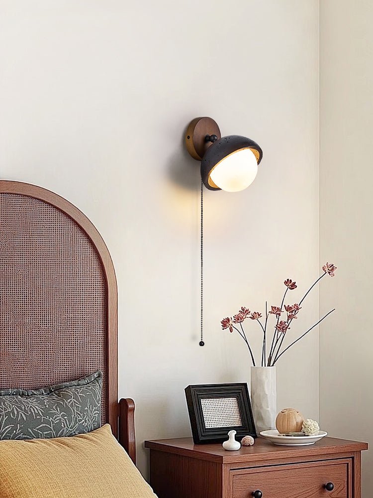 Nova Globe Black Travertine Pivot Sconce-Neutral Decor