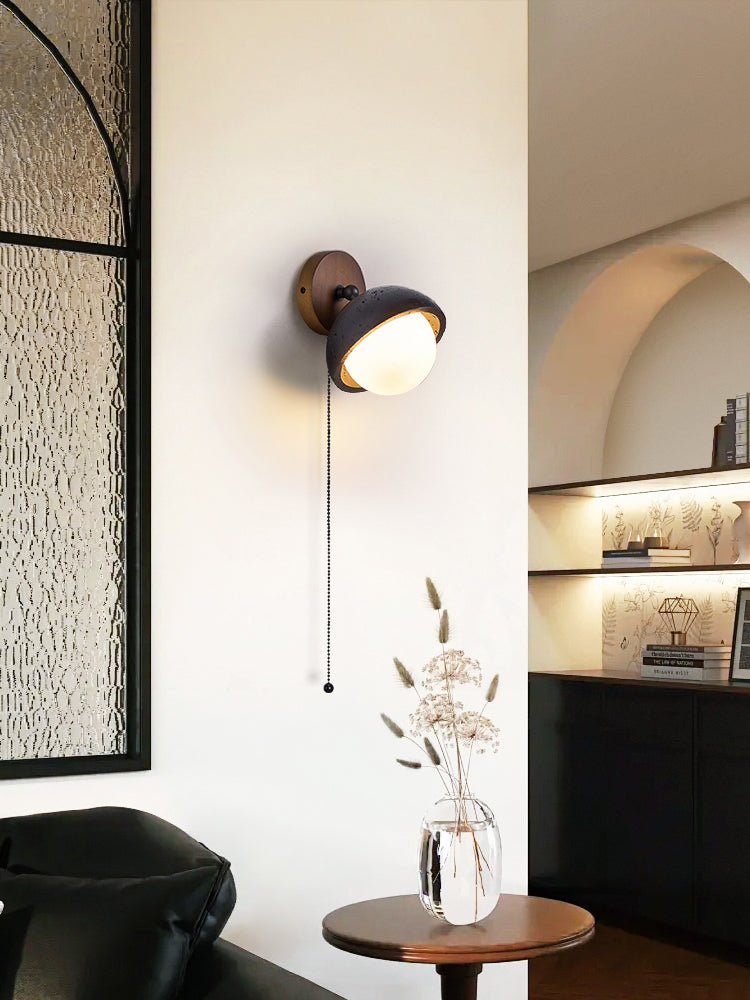 Nova Globe Black Travertine Pivot Sconce-Neutral Decor