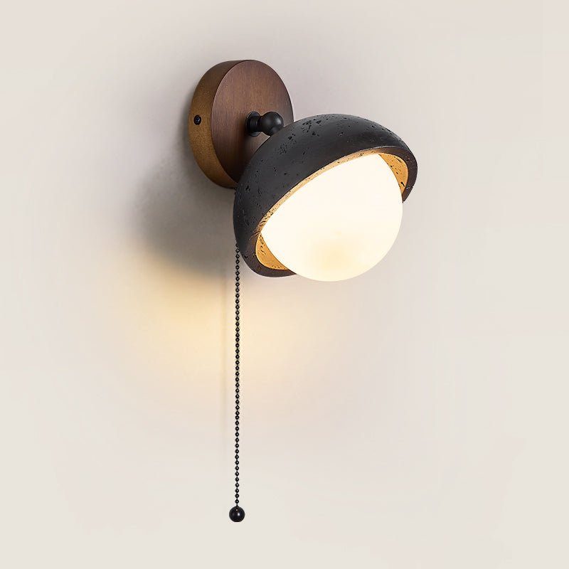 Nova Globe Black Travertine Pivot Sconce-Neutral Decor