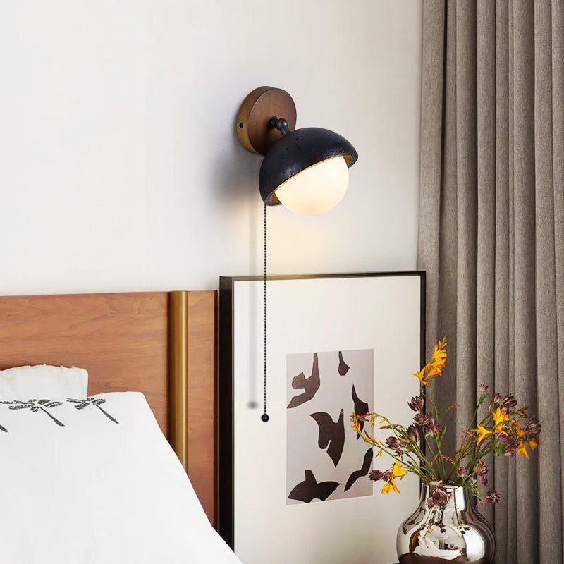 Nova Globe Black Travertine Pivot Sconce-Neutral Decor