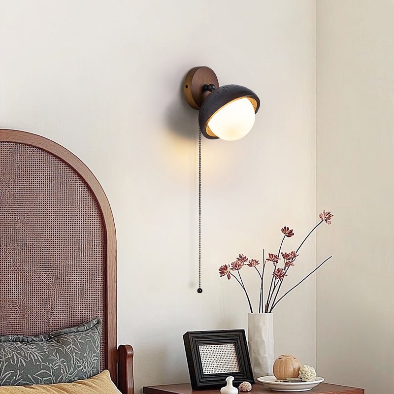 Nova Globe Black Travertine Pivot Sconce-Neutral Decor