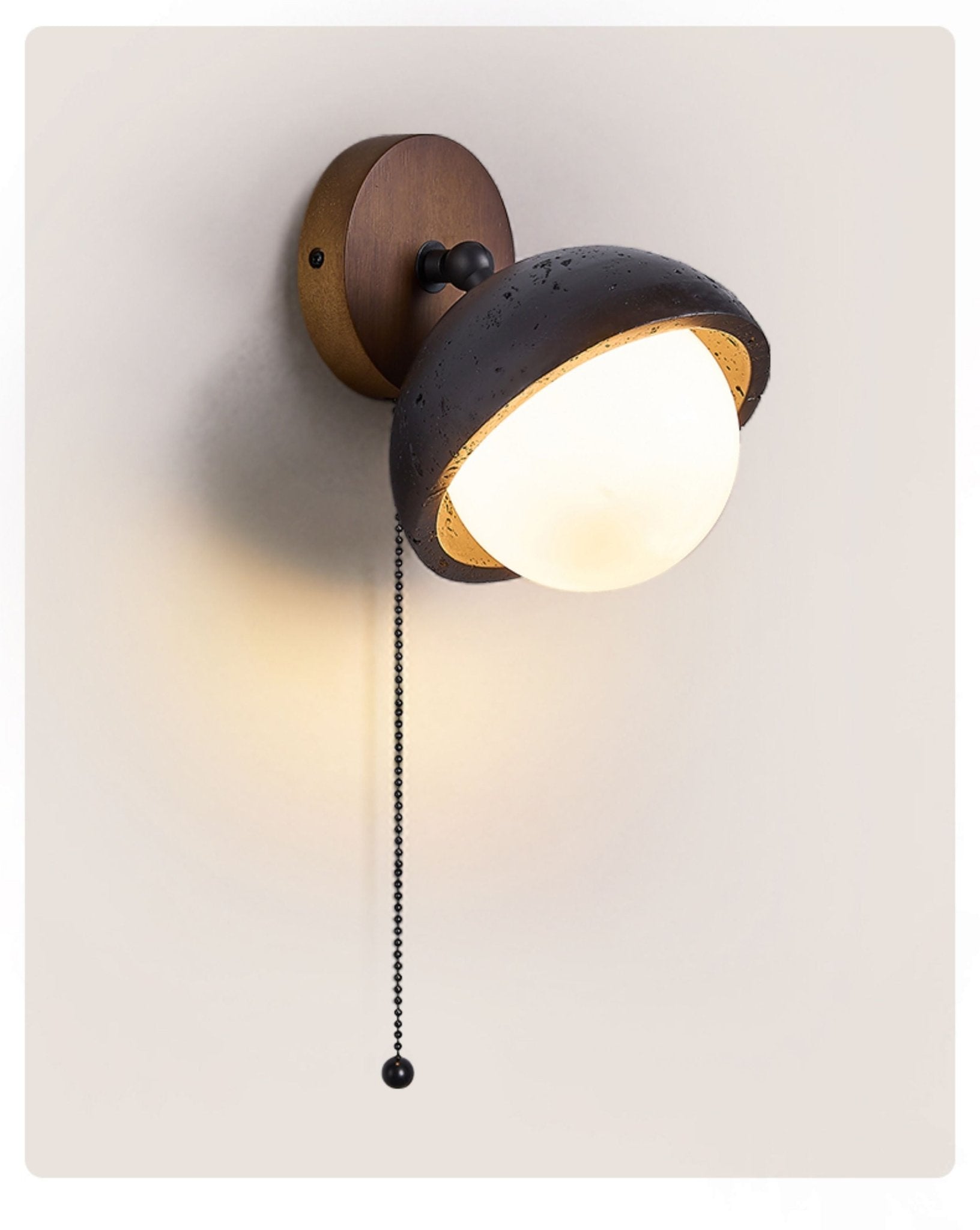 Nova Globe Black Travertine Pivot Sconce-Neutral Decor