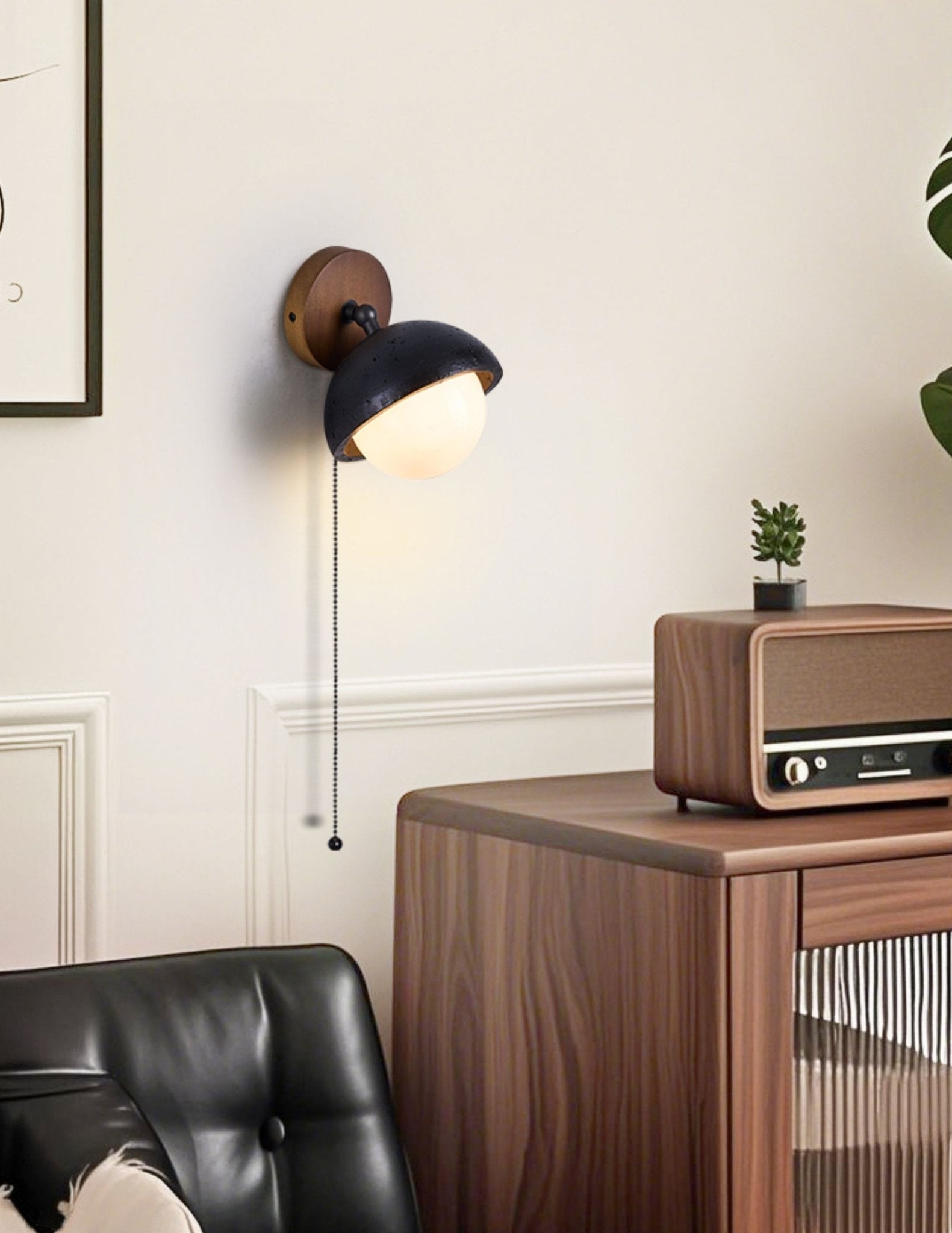 Nova Globe Black Travertine Pivot Sconce-Neutral Decor
