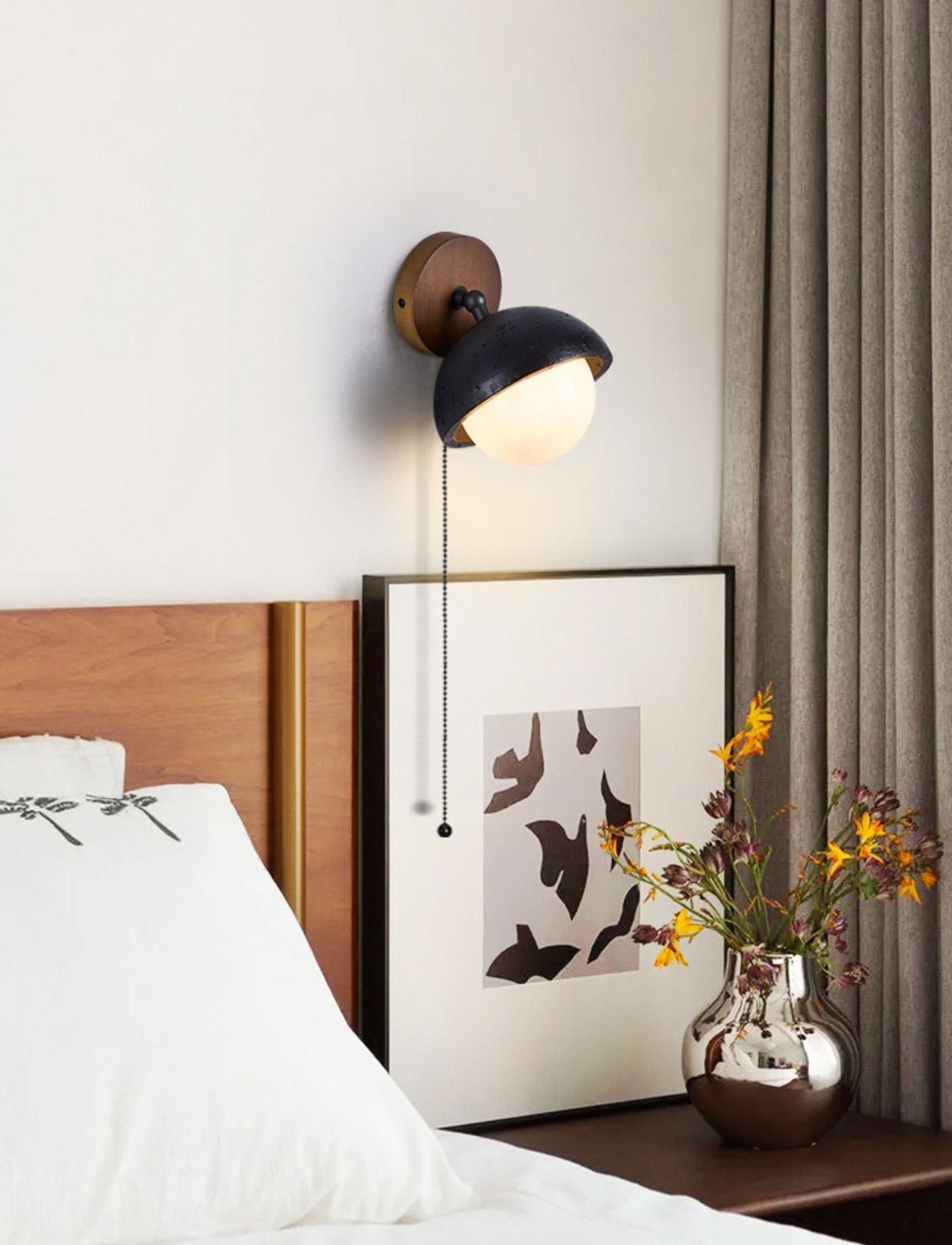 Nova Globe Black Travertine Pivot Sconce-Neutral Decor