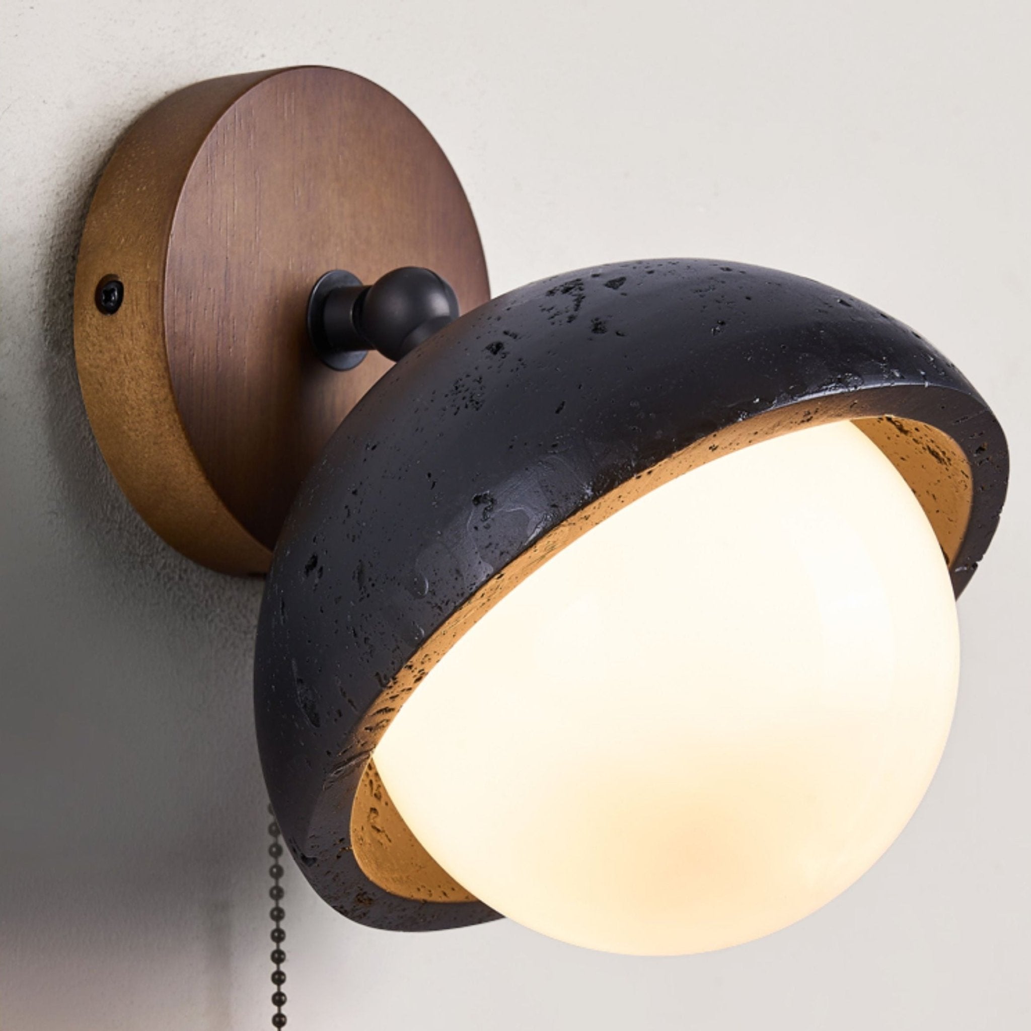 Nova Globe Black Travertine Pivot Sconce-Neutral Decor