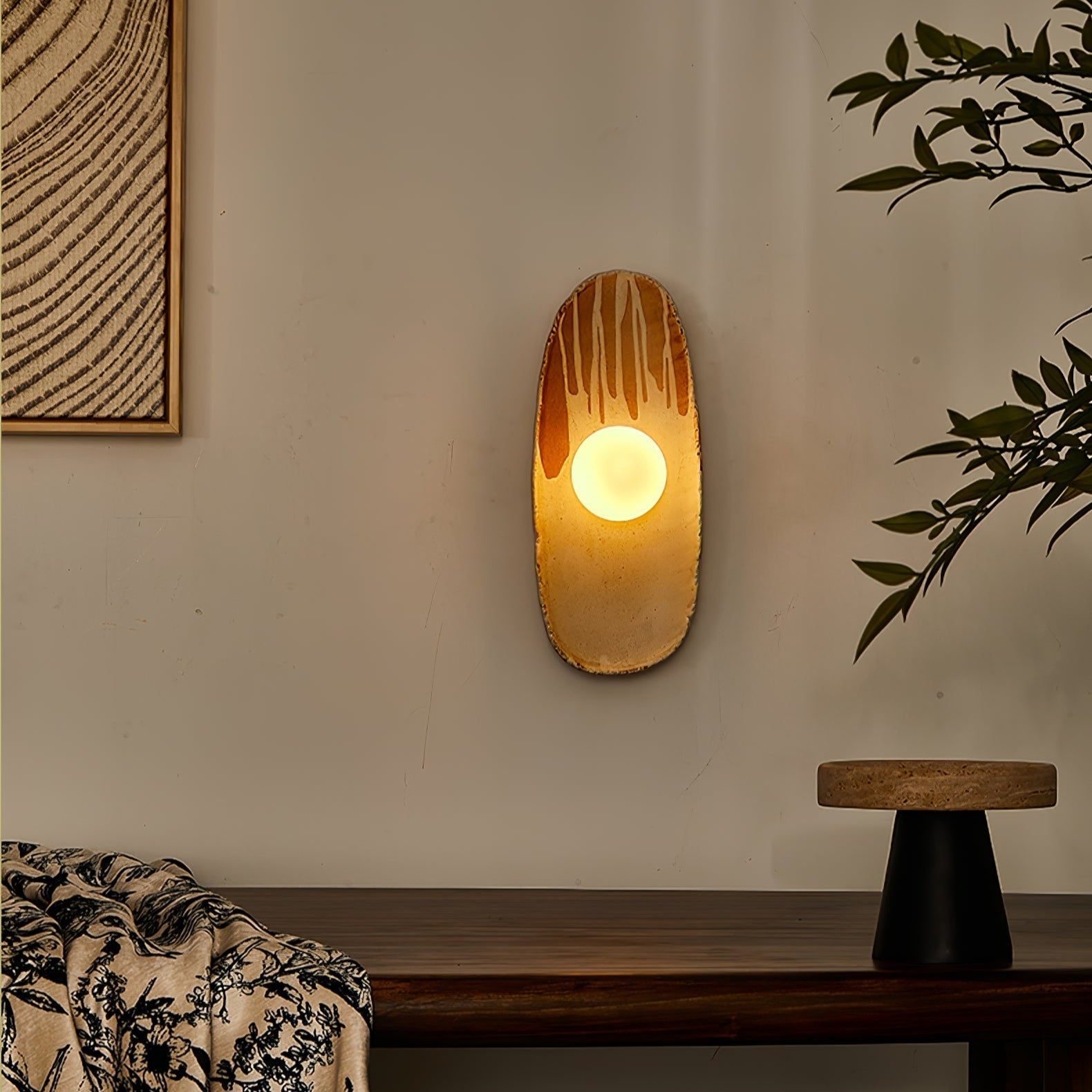 Solace Rustic Marble Wall Lamp-Neutral Decor