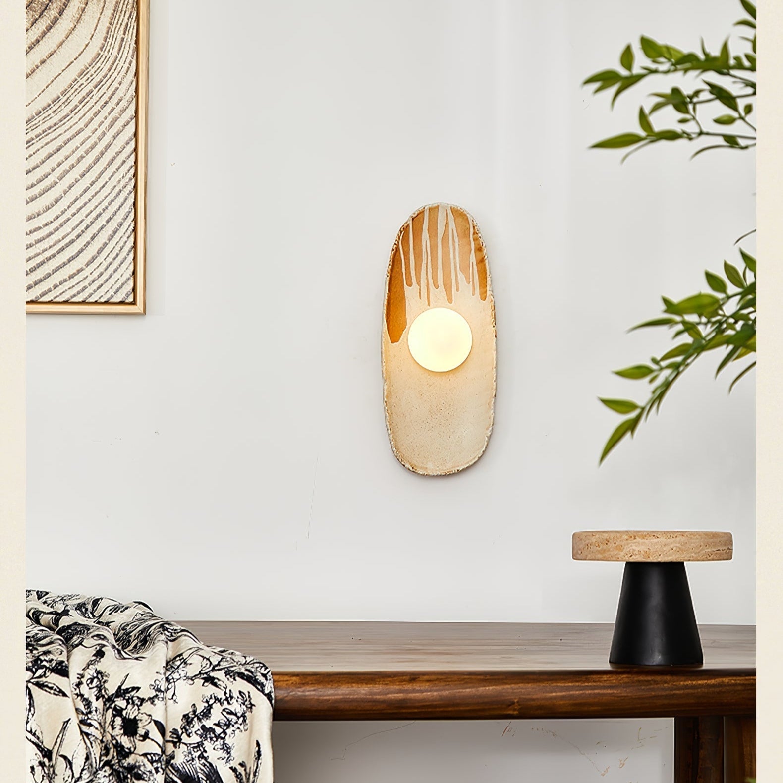 Solace Rustic Marble Wall Lamp-Neutral Decor